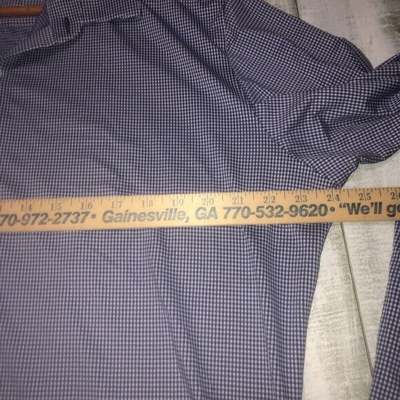 Mizzen Main Men's Large Blue Classic Fit Leeward Performance Check Button Up - Picture 8 of 11